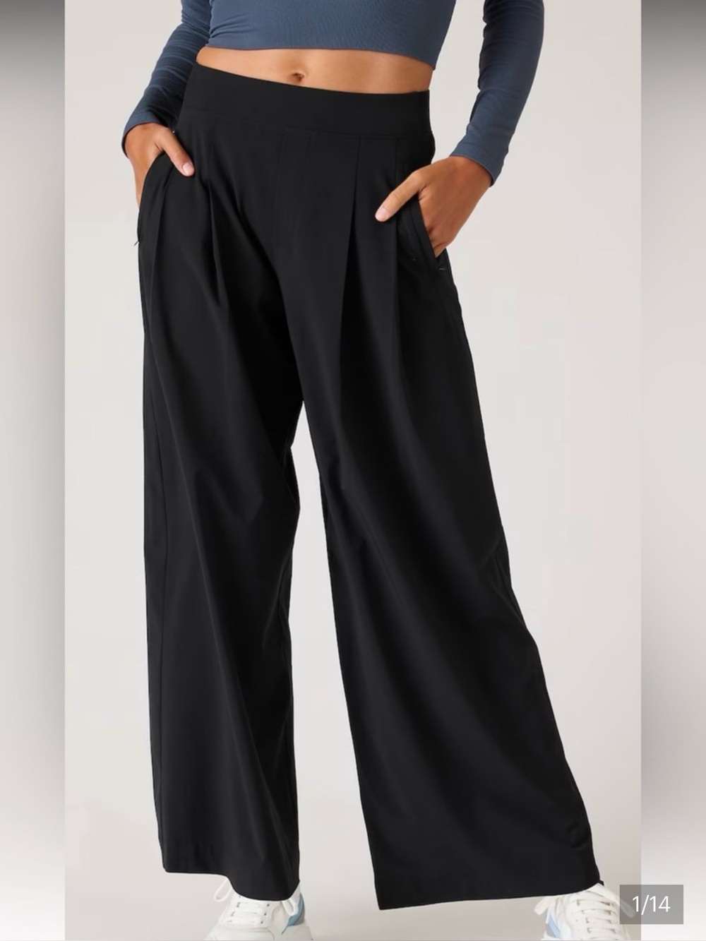 Athleta Black Wide Leg Brooklyn Pants 16